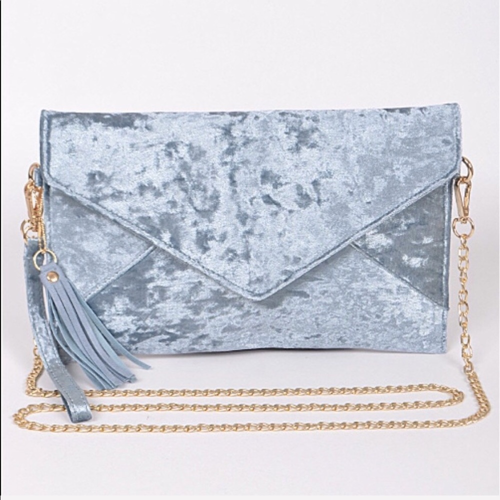 Tassel Velvet Suede Envelope Clutch Purse